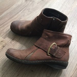 Clark’s brown leather ankle boots